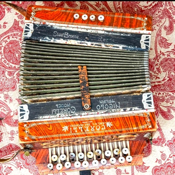 NICOLO CORELLI GERMANY, Antique 1930s Italian Mdl Accordion W/Steel Bronze Reeds - Picture 4 of 9